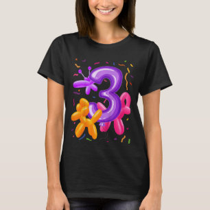 Kids 3rd Birthday Balloon Animals Balloon Themed B T-Shirt