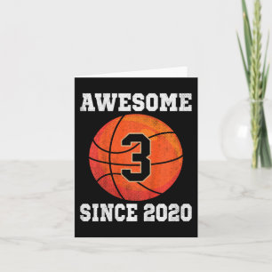 Kids 3rd Birthday Basketball Lover 3 Years Old Vin Card