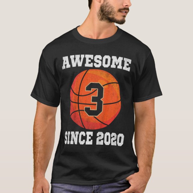 Kids 3rd Birthday Basketball Lover 3 Years Old Vin T-Shirt (Front)