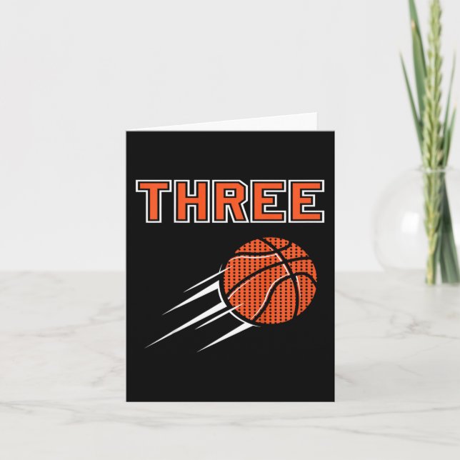 Kids 3rd Birthday Basketball Party Jersey 3 Years  Card (Front)