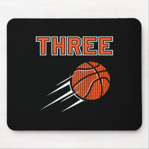 Kids 3rd Birthday Basketball Party Jersey 3 Years Mouse Pad