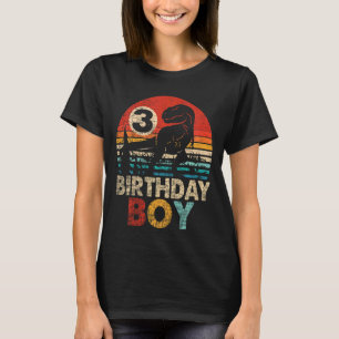 Kids 3rd Birthday Boy Dinosaur 3 Year Old Birthda T-Shirt