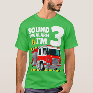 Kids 3rd Birthday Boy Fire Truck 3 Three Year Old  T-Shirt