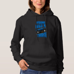 Kids 3rd Birthday Boy Monster Truck Rule Jam Three Hoodie