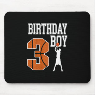 Kids 3rd Birthday Boy Shirt Sketll Kids 3 Year Old Mouse Pad