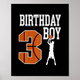 Kids 3rd Birthday Boy Shirt Sketll Kids 3 Year Old Poster
