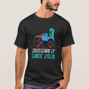 Kids 3rd Birthday Boys 3 Crushing It Since 2020 Mo T-Shirt