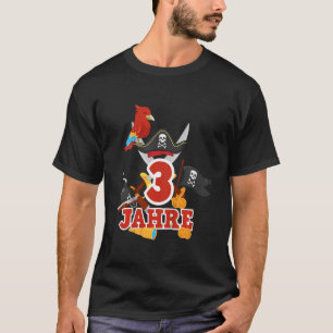 Kids 3rd Birthday Boys 3 Years Pirate Pirate Birth T-Shirt