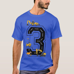 Kids 3rd Birthday Crane Excavator Truck 3 Year Old T-Shirt