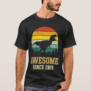 Kids 3rd Birthday Dinosaur 3 Year Old Awesome Sinc T-Shirt