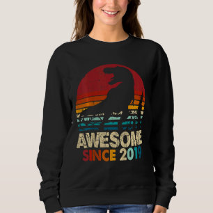 Kids 3rd Birthday Dinosaur Rex Awesome 2019 3 Year Sweatshirt