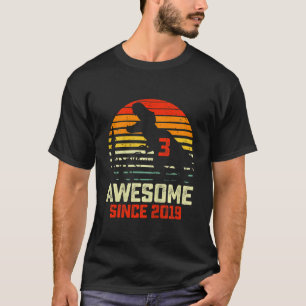 Kids 3rd Birthday Dinosaur Rex Awesome 2019 3 Year T-Shirt