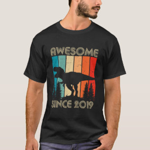 Kids 3rd Birthday Dinosaur Rex Awesome 2019 3 Year T-Shirt