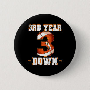 Kids 3rd Birthday Football 3rd Year Down Football 6 Cm Round Badge