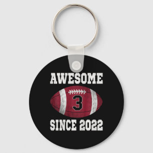 Kids 3rd Birthday Football Player 3 Years Old Vint Key Ring
