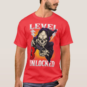 Kids 3rd Birthday Gamer Skeleton Level 3 Unlocked T-Shirt