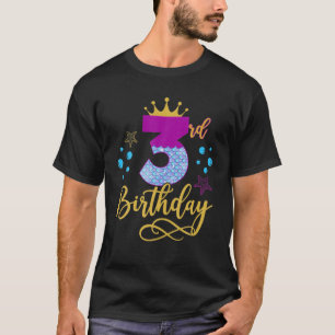 Kids 3Rd Birthday Girl Mermaid For 3 Years Old Gir T-Shirt