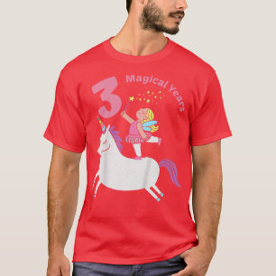 Kids 3rd Birthday Girl Unicorn Fairy Im 3 Years Ol T-Shirt