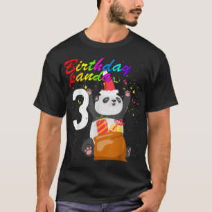 Kids 3rd Birthday Panda Bear Boys Girls 3 year old T-Shirt