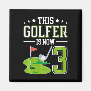 Kids 3rd Birthday Party Golf Boy Three Year Old Go Magnet