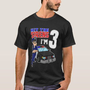 Kids 3rd Birthday Policeman Police Car Boys Police T-Shirt