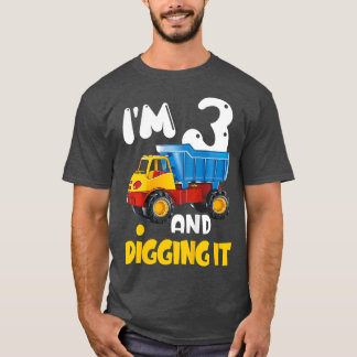 Kids 3rd Birthday Present Construction Truck 3 T-Shirt