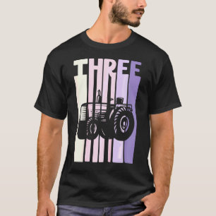 Kids 3rd Birthday Retro Farm Tractor Theme Farmer T-Shirt