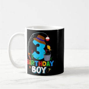 Kids 3rd Birthday Shirt Boy Fishing Fish Bday Part Coffee Mug