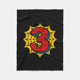 Kids 3rd Birthday Spider Theme Party 3 Year Old Bo Fleece Blanket