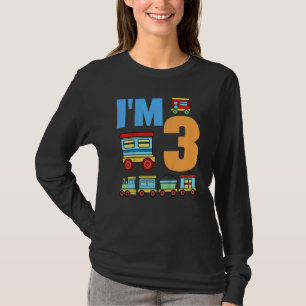 Kids 3rd Birthday Train Boys Girls 3 Years Old I'm T-Shirt