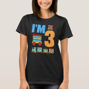 Kids 3rd Birthday Train Boys Girls 3 Years Old I'm T-Shirt
