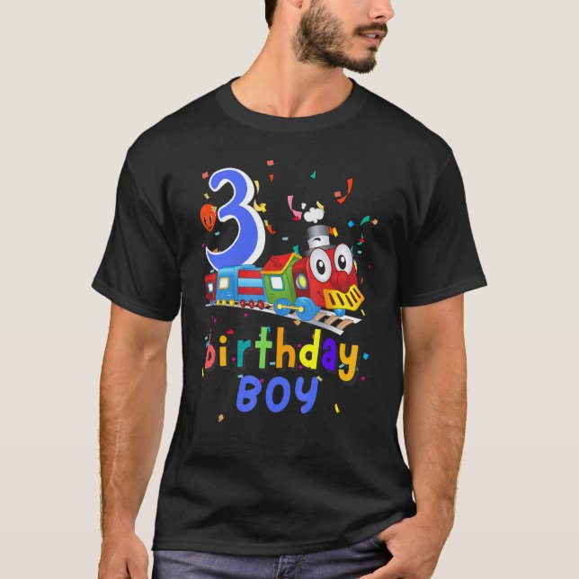 Kids 3rd Birthday Train Boys Girls 3 Years Old I'm T-Shirt (Front)