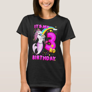 Kids 3rd Birthday Unicorn Mermaid Girls 3 Years Ol T-Shirt