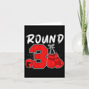 Kids 3rd Boxing Birthday Party Three Year Old Boxe Card