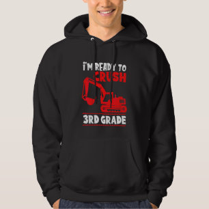 Kids 3rd Grade Back To School Excavator I'm Ready Hoodie