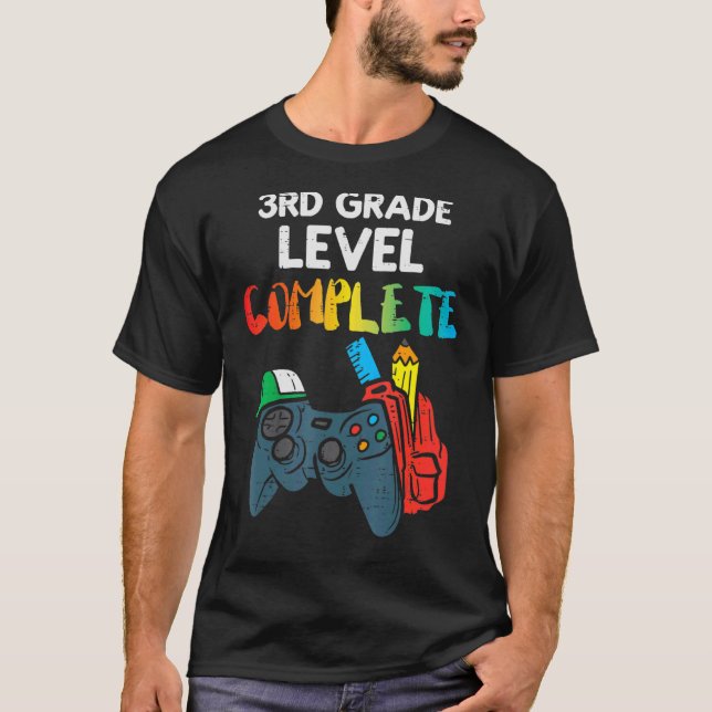 Kids 3rd Grade Level Complete Controller Last Day  T-Shirt (Front)