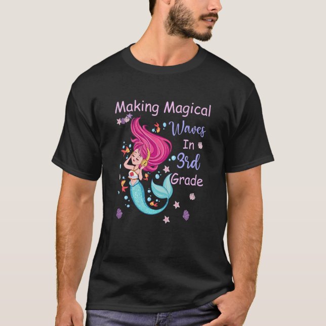 Kids 3rd Grade Mermaid Making Magical Waves Kids G T-Shirt (Front)