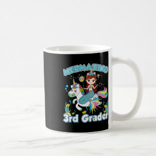 Kids 3rd Grade Mermaid Riding Unicorn Ck To School Coffee Mug