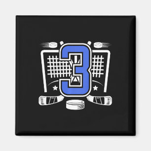 Kids 3rd Ice Hockey Birthday 3 Year Old Ice Hockey Magnet