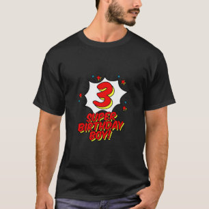 Kids 3rd Third Birthday Boy Superhero Super Hero T-Shirt