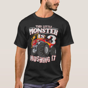 Kids 3th Birthday Kids This Little Monster Truck T-Shirt