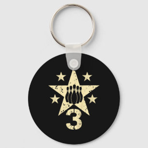 Kids 3yr Bowling Birthday 3 Year Old 3rd Birthday Key Ring