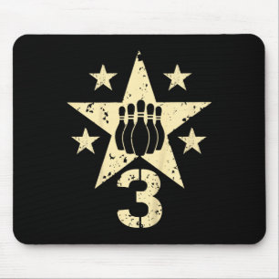 Kids 3yr Bowling Birthday 3 Year Old 3rd Birthday Mouse Pad