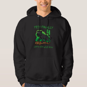 Kids 4 Four 4th Birthday Party Cake Panther Zookee Hoodie