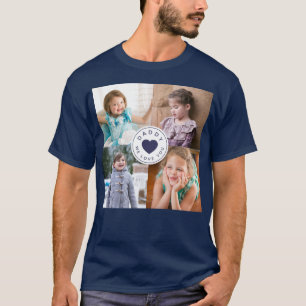 Kids 4 Photo Collage Daddy We Love You T-Shirt