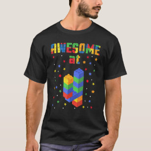 Kid's 4 Year Old Birthday Awesome At Age 4 Blocks T-Shirt