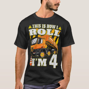 Kids 4 Year Old Birthday - Kids Dump Truck  T-Shirt