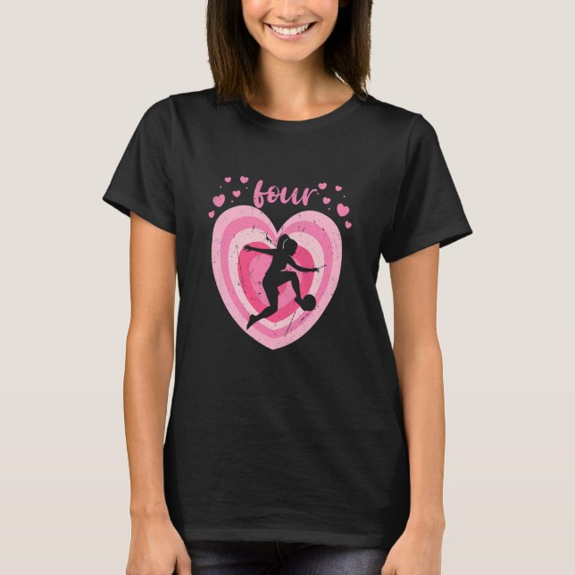 Kids 4 Year Old Cute Soccer Birthday Girl 4th B Da T-Shirt (Front)