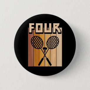 Kids 4 Year Old Dminton Birthday Boy 4th Birthday 6 Cm Round Badge