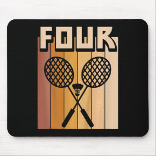 Kids 4 Year Old Dminton Birthday Boy 4th Birthday Mouse Pad